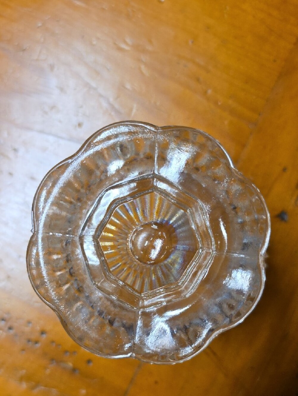 Vintage Indiana Glass Clear Diamond Fairy Lamp - Picture 4 of 4
